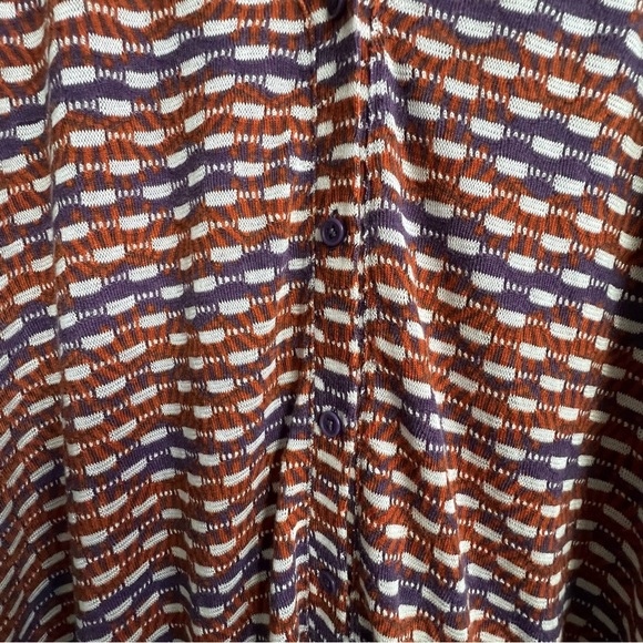 LOGO by Lori Goldstein Jacquard Duster Cardigan Purple Slate A611258 Longline - Picture 8 of 15